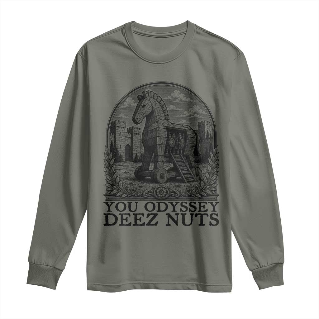 Funny You Odyssey Deez Nuts Trojan Horse Long Sleeve Shirt Ancient Greek History Gift