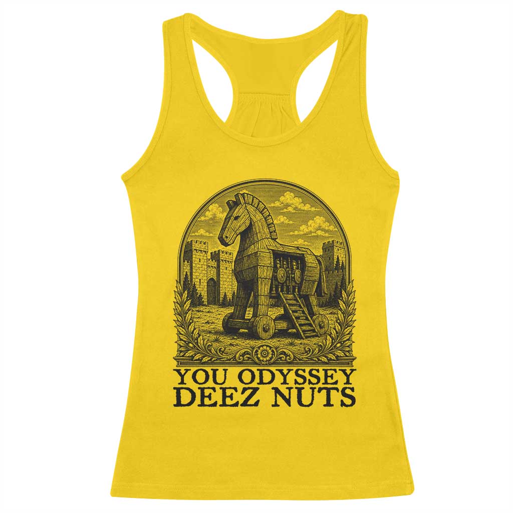 Funny You Odyssey Deez Nuts Trojan Horse Racerback Tank Top Ancient Greek History Gift