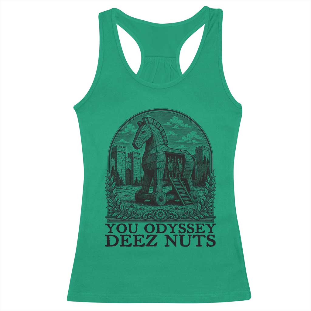 Funny You Odyssey Deez Nuts Trojan Horse Racerback Tank Top Ancient Greek History Gift