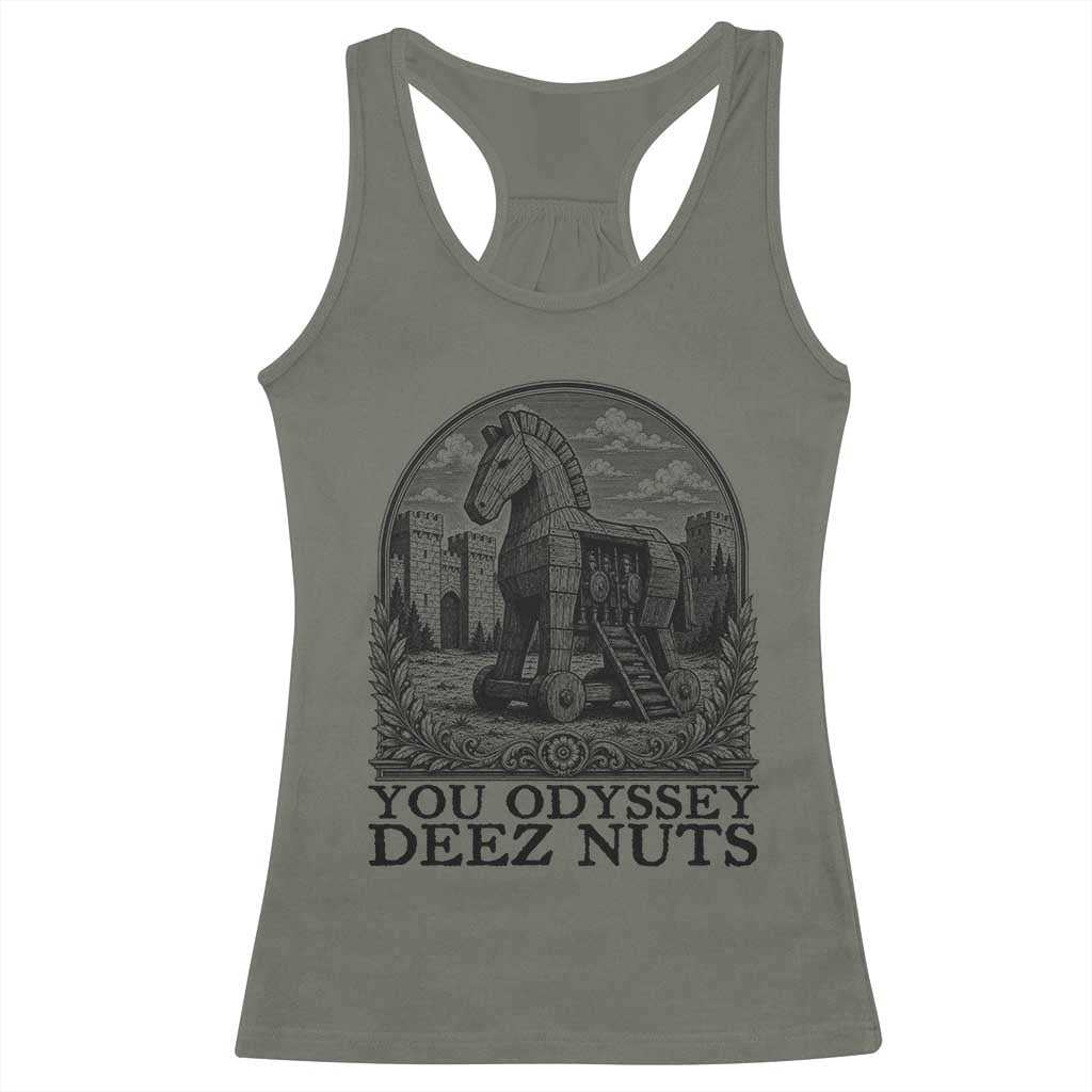 Funny You Odyssey Deez Nuts Trojan Horse Racerback Tank Top Ancient Greek History Gift
