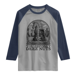 Funny You Odyssey Deez Nuts Trojan Horse Raglan Shirt Ancient Greek History Gift