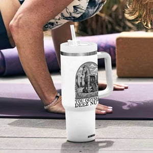 Funny You Odyssey Deez Nuts Trojan Horse Tumbler With Handle Ancient Greek History Gift TS12 Print Your Wear