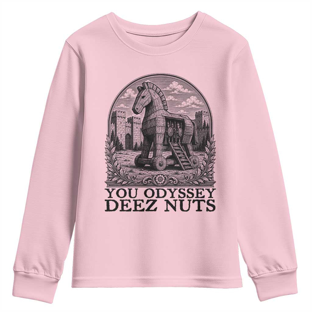 Funny You Odyssey Deez Nuts Trojan Horse Youth Sweatshirt Ancient Greek History Gift