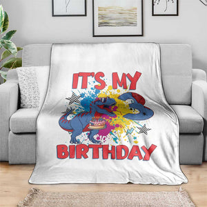 Dino Spider Its My 3rd Birthday Throw Blanket Dinosaur Gift For Boys