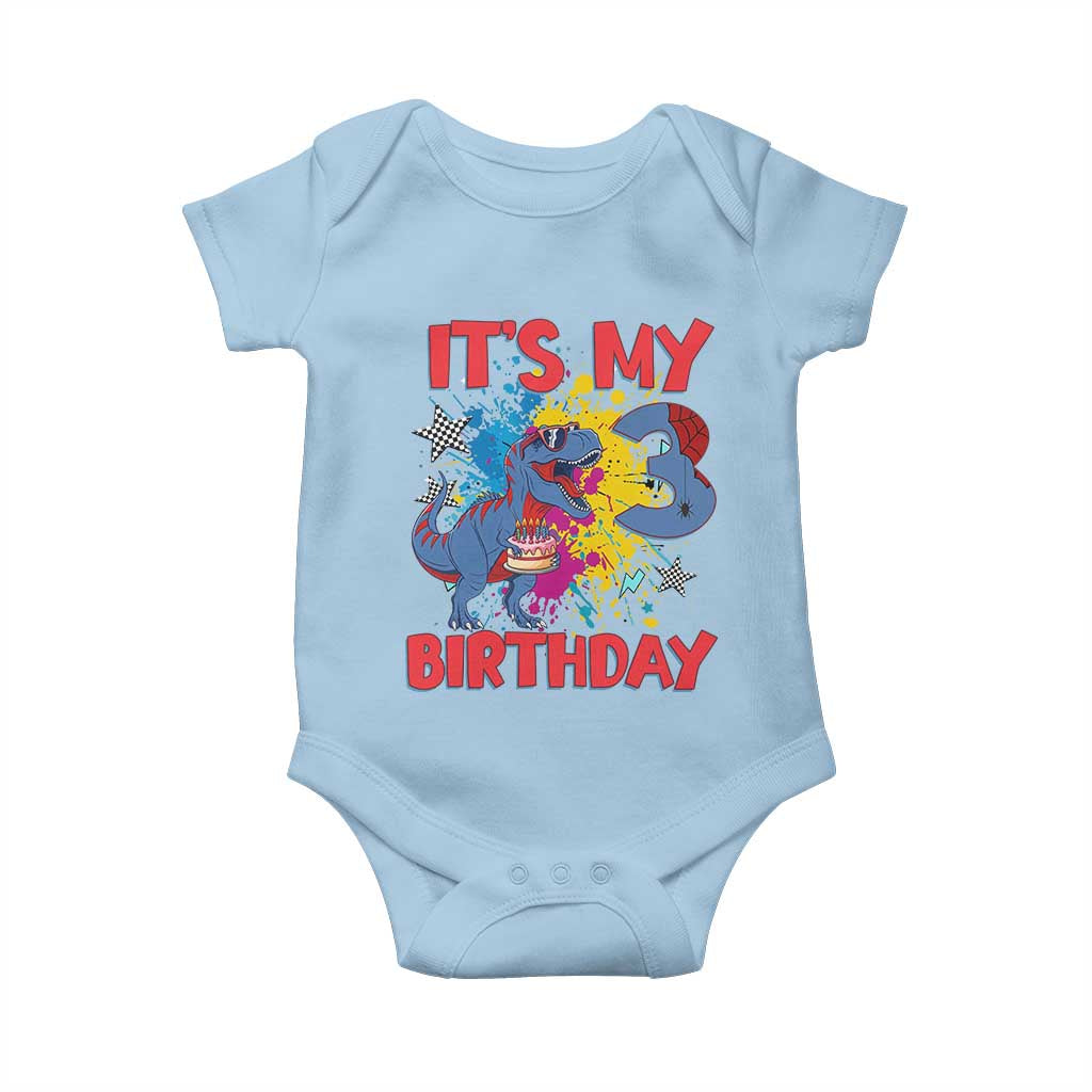 Dino Spider Its My 3rd Birthday Baby Onesie Dinosaur Gift For Boys