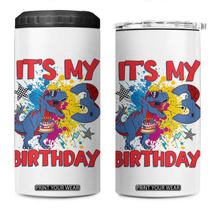 Dino Spider Its My 3rd Birthday 4 in 1 Can Cooler Tumbler Dinosaur Gift For Boys TS12 One Size: 16 oz White Print Your Wear