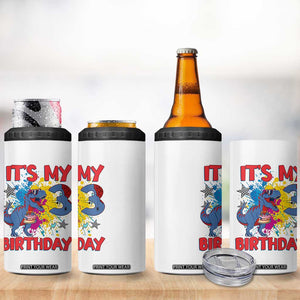 Dino Spider Its My 3rd Birthday 4 in 1 Can Cooler Tumbler Dinosaur Gift For Boys TS12 Print Your Wear