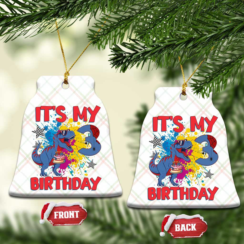 Dino Spider Its My 3rd Birthday Ceramic Ornament Dinosaur Gift For Boys