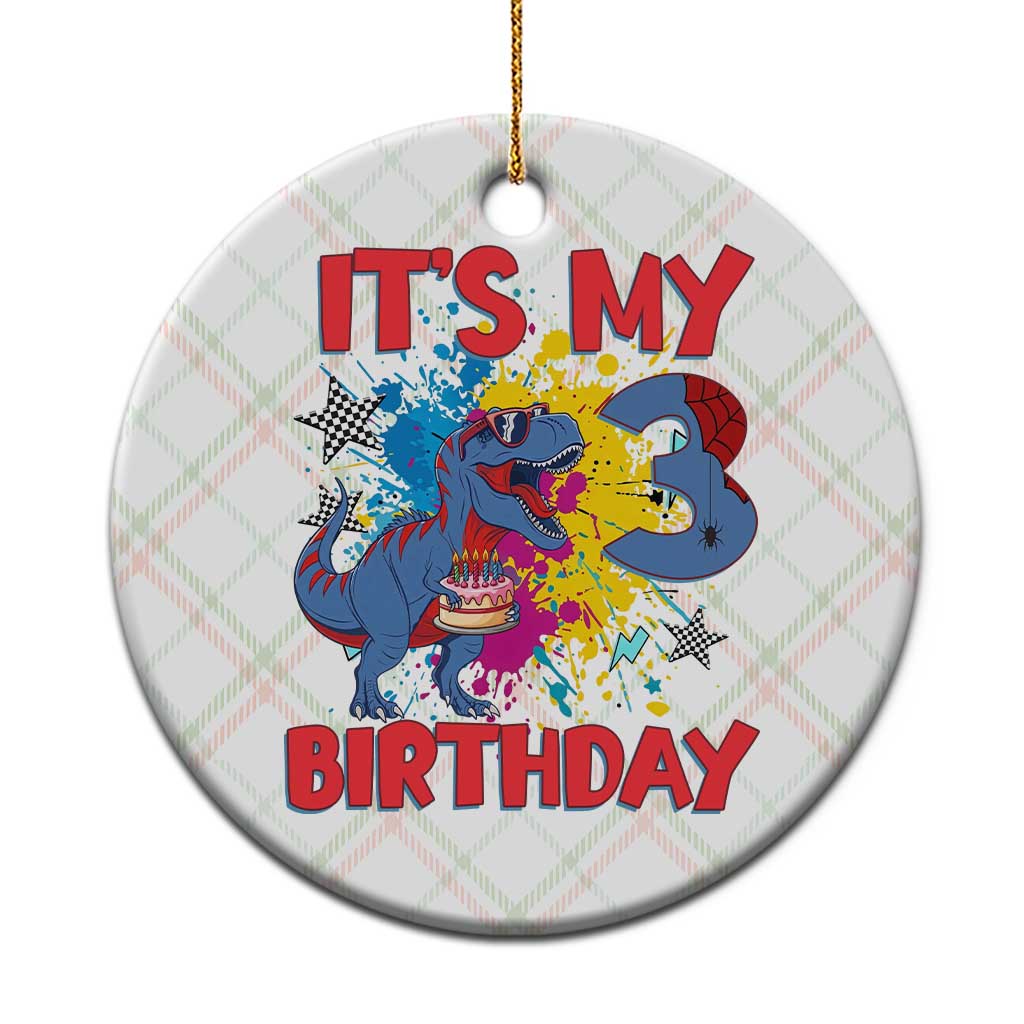 Dino Spider Its My 3rd Birthday Ceramic Ornament Dinosaur Gift For Boys
