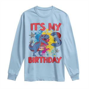 Dino Spider Its My 3rd Birthday Long Sleeve Shirt Dinosaur Gift For Boys