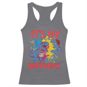 Dino Spider Its My 3rd Birthday Racerback Tank Top Dinosaur Gift For Boys