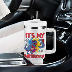 Dino Spider Its My 3rd Birthday Tumbler With Handle Dinosaur Gift For Boys TS12 Print Your Wear