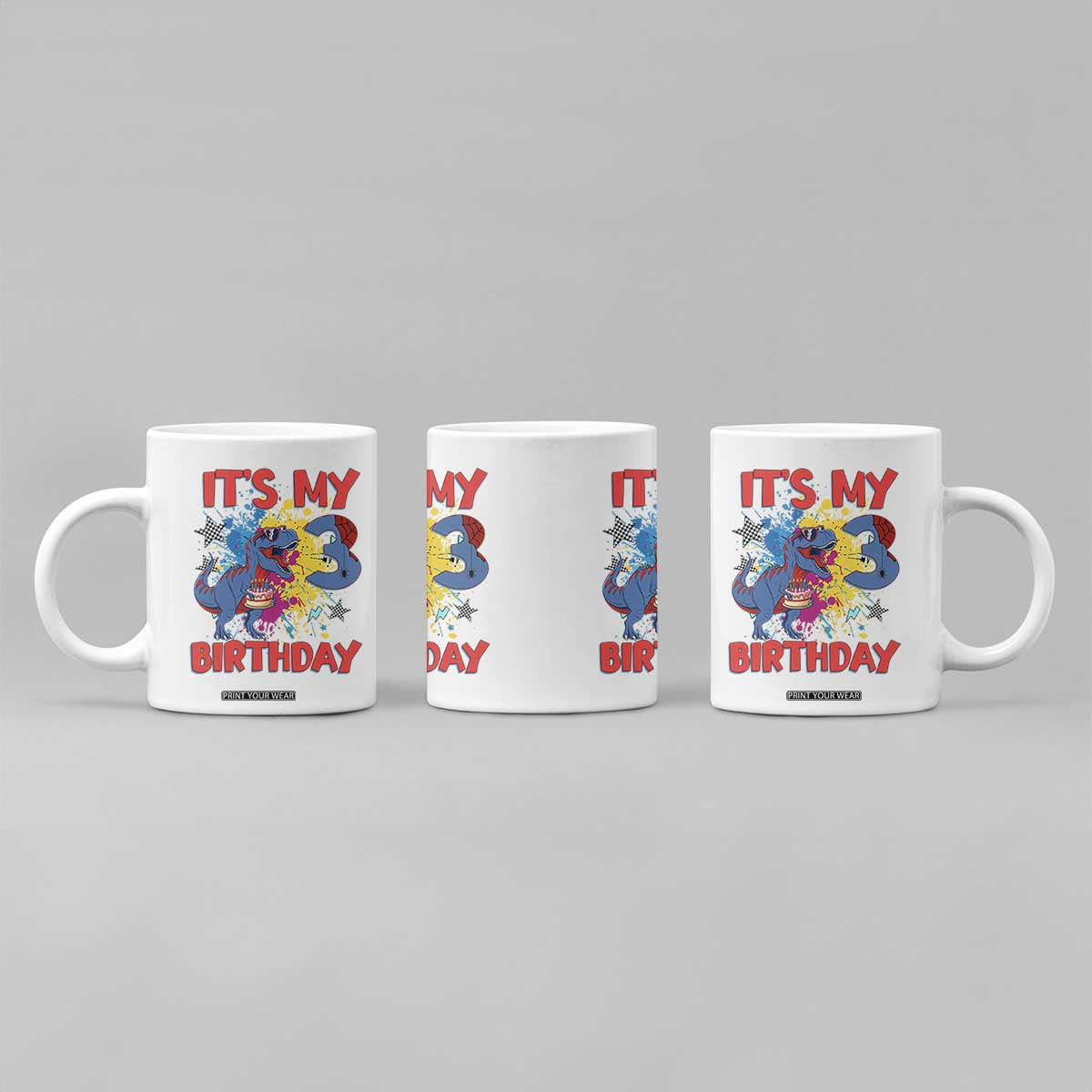 Dino Spider Its My 3rd Birthday Coffee Mug Dinosaur Gift For Boys TS12 Print Your Wear