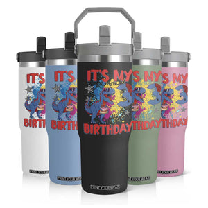 Dino Spider Its My 3rd Birthday Flip Straw Tumbler Dinosaur Gift For Boys TS12 Print Your Wear