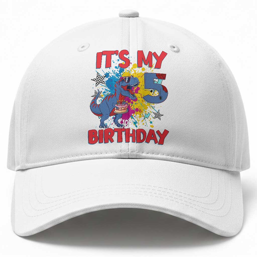 Dino Spider Its My 5th Birthday Baseball Cap Dinosaur Gift For Boys TS12 Print Your Wear