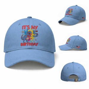 Dino Spider Its My 5th Birthday Baseball Cap Dinosaur Gift For Boys