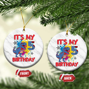 Dino Spider Its My 5th Birthday Ceramic Ornament Dinosaur Gift For Boys