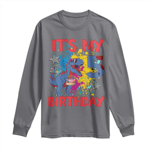 Dino Spider Its My 5th Birthday Long Sleeve Shirt Dinosaur Gift For Boys