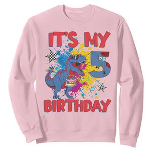 Dino Spider Its My 5th Birthday Sweatshirt Dinosaur Gift For Boys