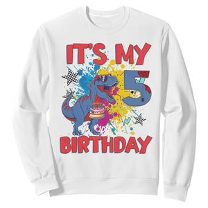 Dino Spider Its My 5th Birthday Sweatshirt Dinosaur Gift For Boys
