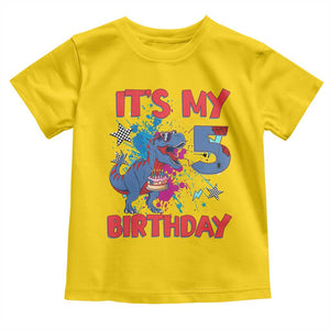 Dino Spider Its My 5th Birthday Toddler T Shirt Dinosaur Gift For Boys