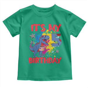 Dino Spider Its My 5th Birthday Toddler T Shirt Dinosaur Gift For Boys