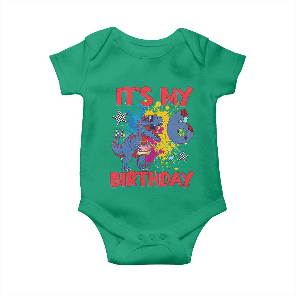 Dino Spider Its My 6th Birthday Baby Onesie Dinosaur Gift For Boys
