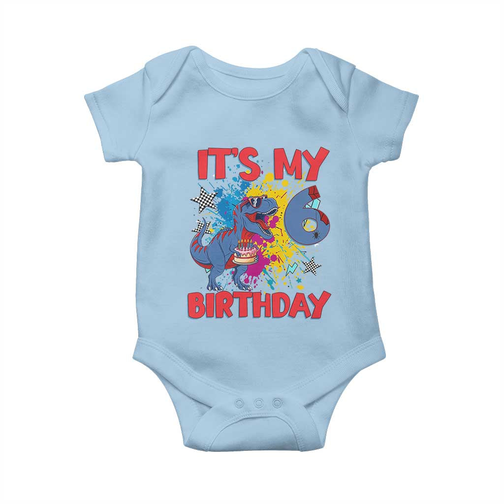 Dino Spider Its My 6th Birthday Baby Onesie Dinosaur Gift For Boys