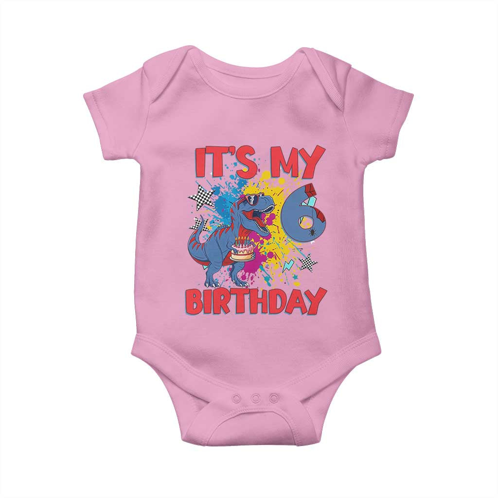 Dino Spider Its My 6th Birthday Baby Onesie Dinosaur Gift For Boys