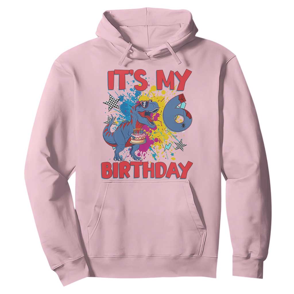 Dino Spider Its My 6th Birthday Hoodie Dinosaur Gift For Boys