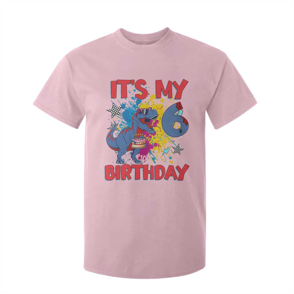Dino Spider Its My 6th Birthday T Shirt For Kid Dinosaur Gift For Boys