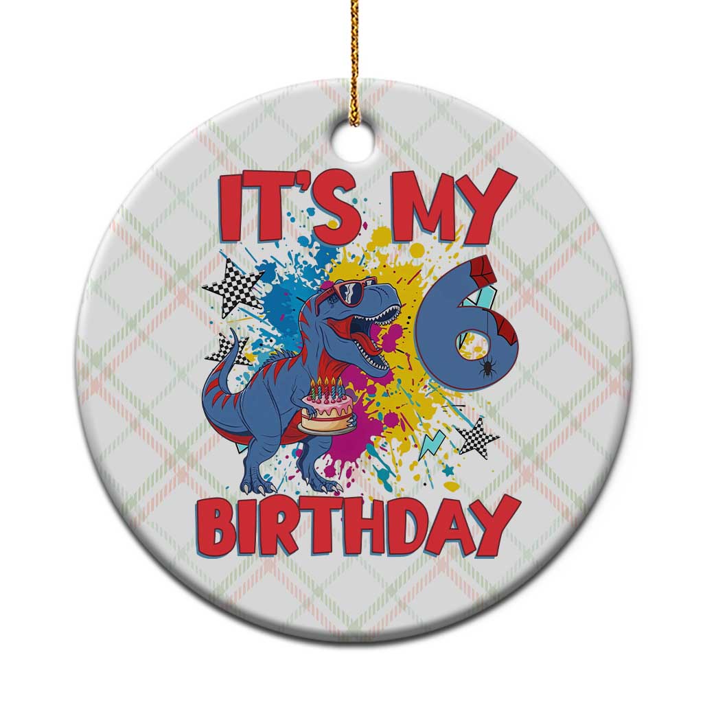 Dino Spider Its My 6th Birthday Ceramic Ornament Dinosaur Gift For Boys