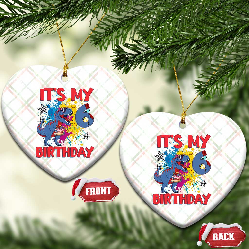 Dino Spider Its My 6th Birthday Ceramic Ornament Dinosaur Gift For Boys