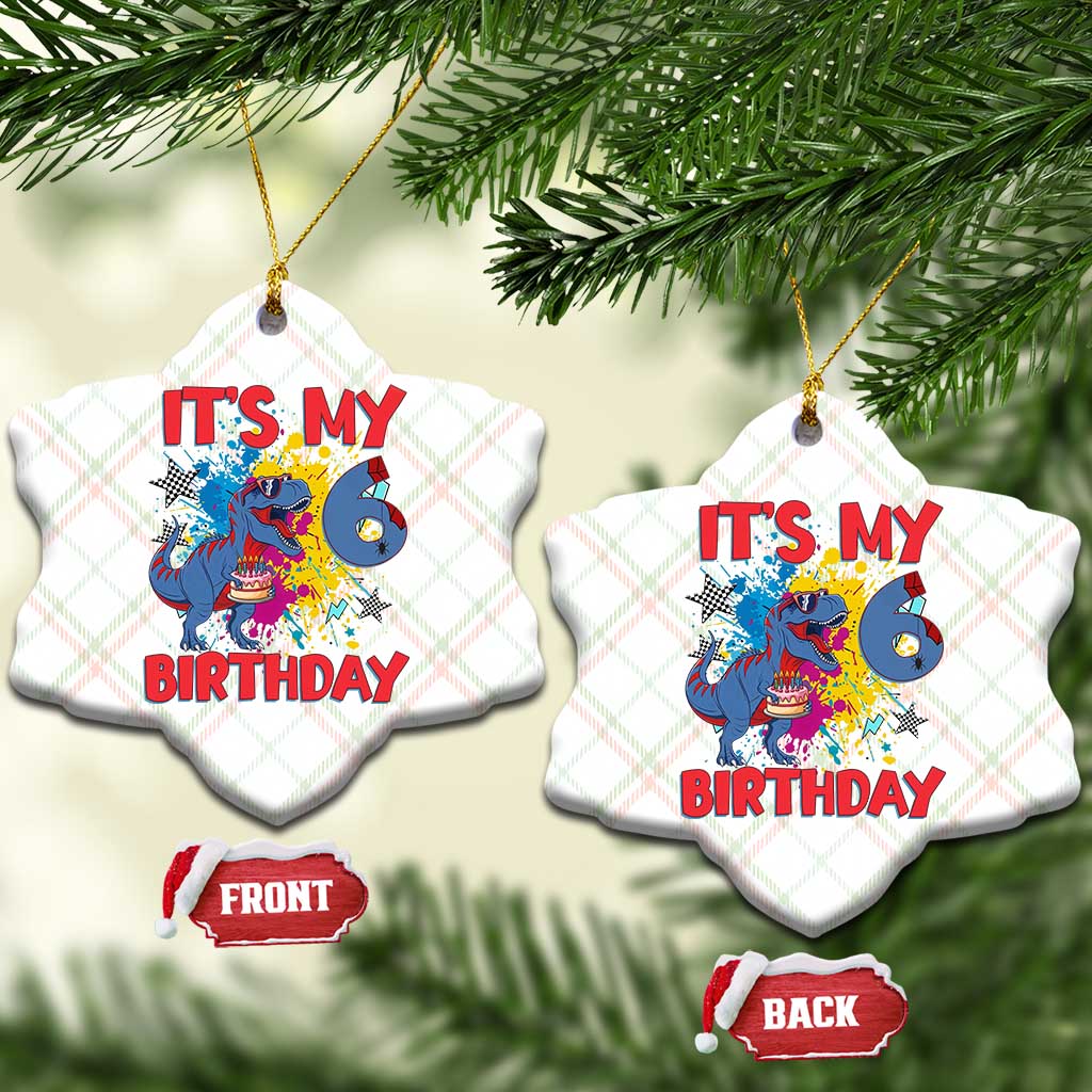 Dino Spider Its My 6th Birthday Ceramic Ornament Dinosaur Gift For Boys