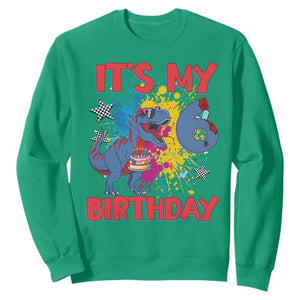 Dino Spider Its My 6th Birthday Sweatshirt Dinosaur Gift For Boys