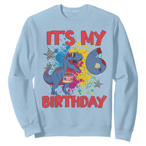 Dino Spider Its My 6th Birthday Sweatshirt Dinosaur Gift For Boys