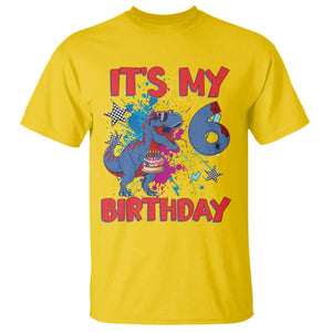 Dino Spider Its My 6th Birthday T Shirt Dinosaur Gift For Boys