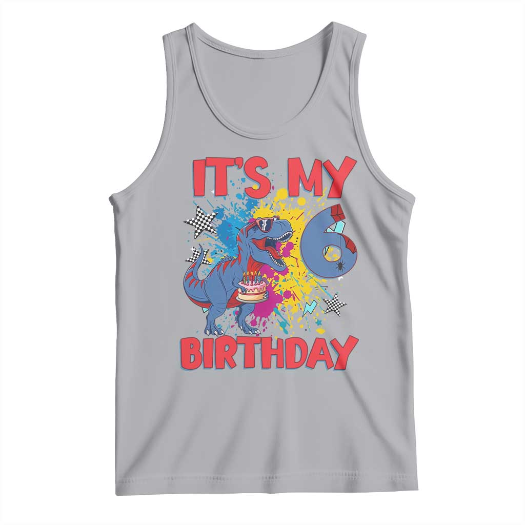 Dino Spider Its My 6th Birthday Tank Top Dinosaur Gift For Boys