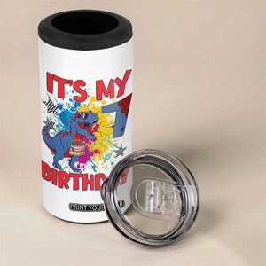 Dino Spider Its My 7th Birthday 4 in 1 Can Cooler Tumbler Dinosaur Gift For Boys TS12 Print Your Wear