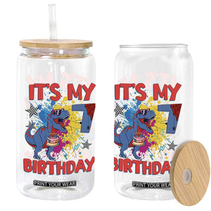 Dino Spider Its My 7th Birthday Glass Can Dinosaur Gift For Boys TS12 Print Your Wear