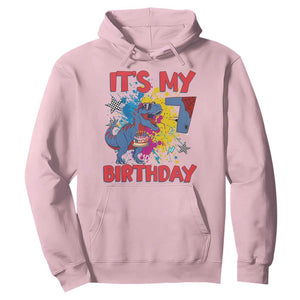 Dino Spider Its My 7th Birthday Hoodie Dinosaur Gift For Boys