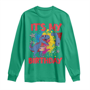 Dino Spider Its My 7th Birthday Long Sleeve Shirt Dinosaur Gift For Boys