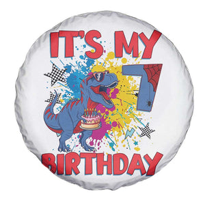 Dino Spider Its My 7th Birthday Spare Tire Cover Dinosaur Gift For Boys TS12 Print Your Wear