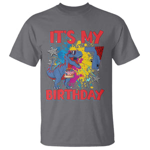 Dino Spider Its My 7th Birthday T Shirt Dinosaur Gift For Boys
