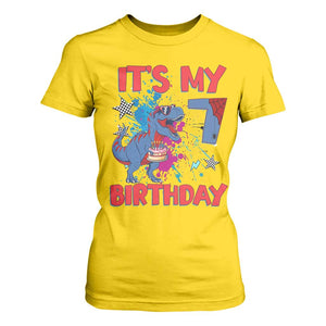 Dino Spider Its My 7th Birthday T Shirt For Women Dinosaur Gift For Boys