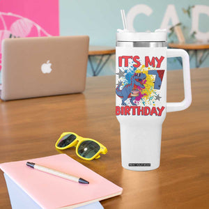 Dino Spider Its My 7th Birthday Tumbler With Handle Dinosaur Gift For Boys TS12 Print Your Wear