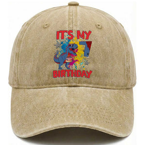 Dino Spider Its My 7th Birthday Washed Cotton Baseball Cap Dinosaur Gift For Boys