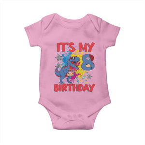 Dino Spider Its My 8th Birthday Baby Onesie Dinosaur Gift For Boys