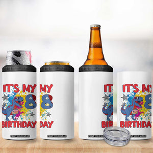 Dino Spider Its My 8th Birthday 4 in 1 Can Cooler Tumbler Dinosaur Gift For Boys TS12 Print Your Wear