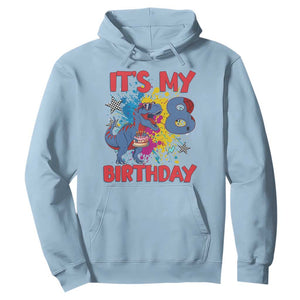 Dino Spider Its My 8th Birthday Hoodie Dinosaur Gift For Boys